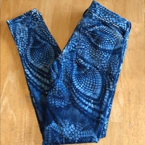 MOTHER The Looker Table Manners Blue Patterned Skinny Jeans size 25